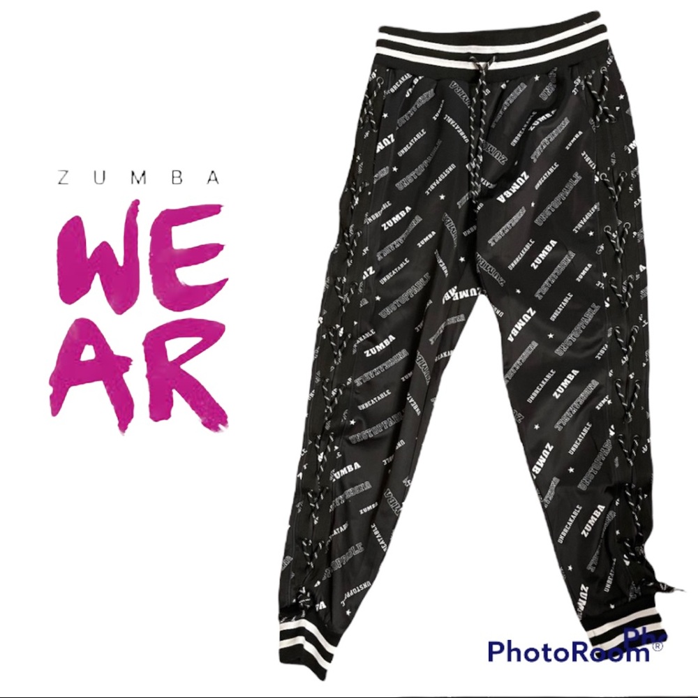 Zumba Fitness Black & White Logo Jogger Track Pants